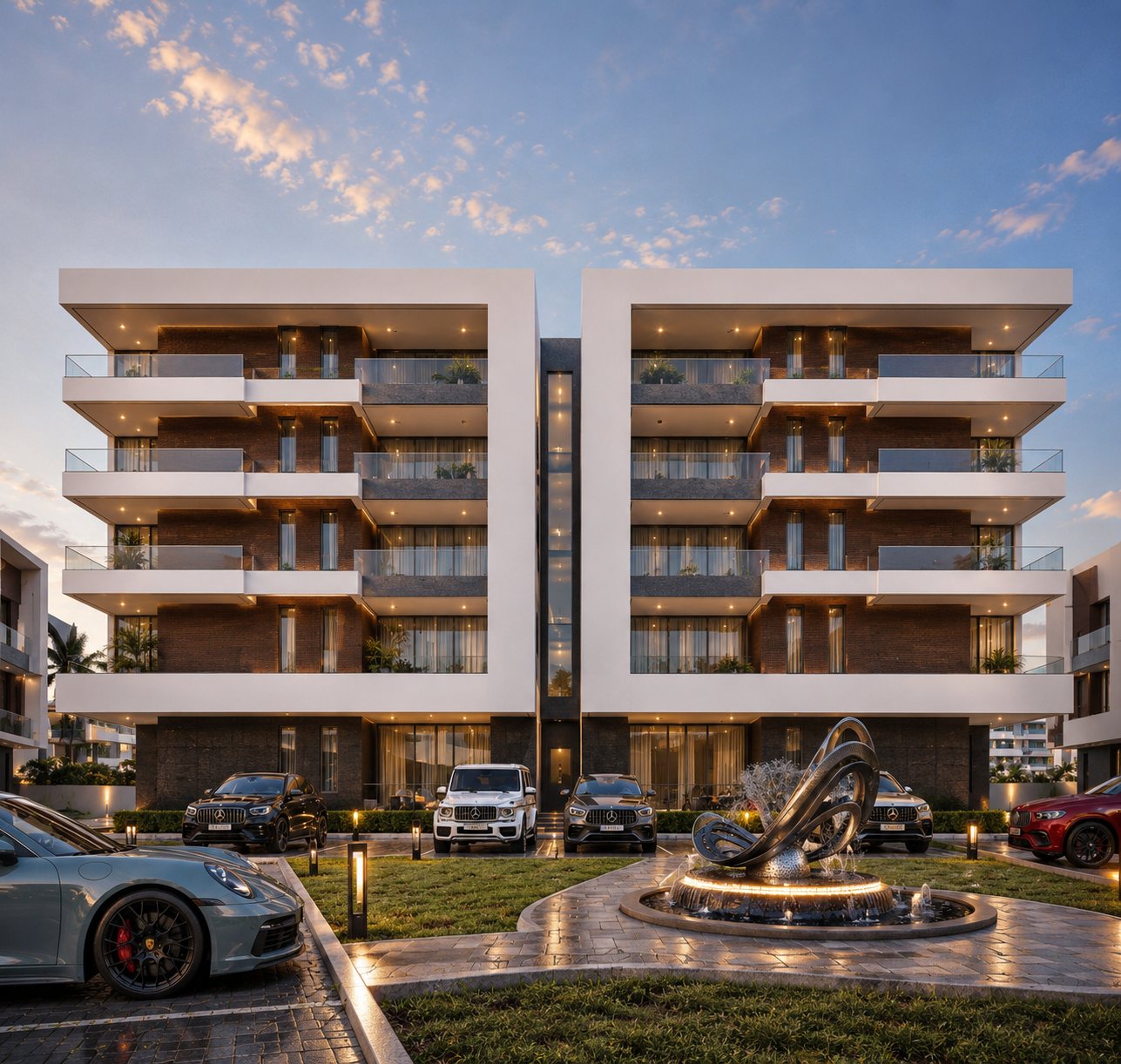 Design visualisation of the Claire Mont apartment blocks