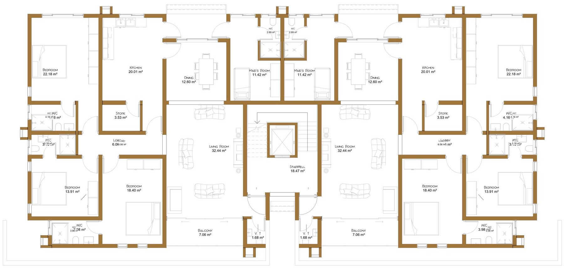 Apartments · ground floor drawing for Claire Mont