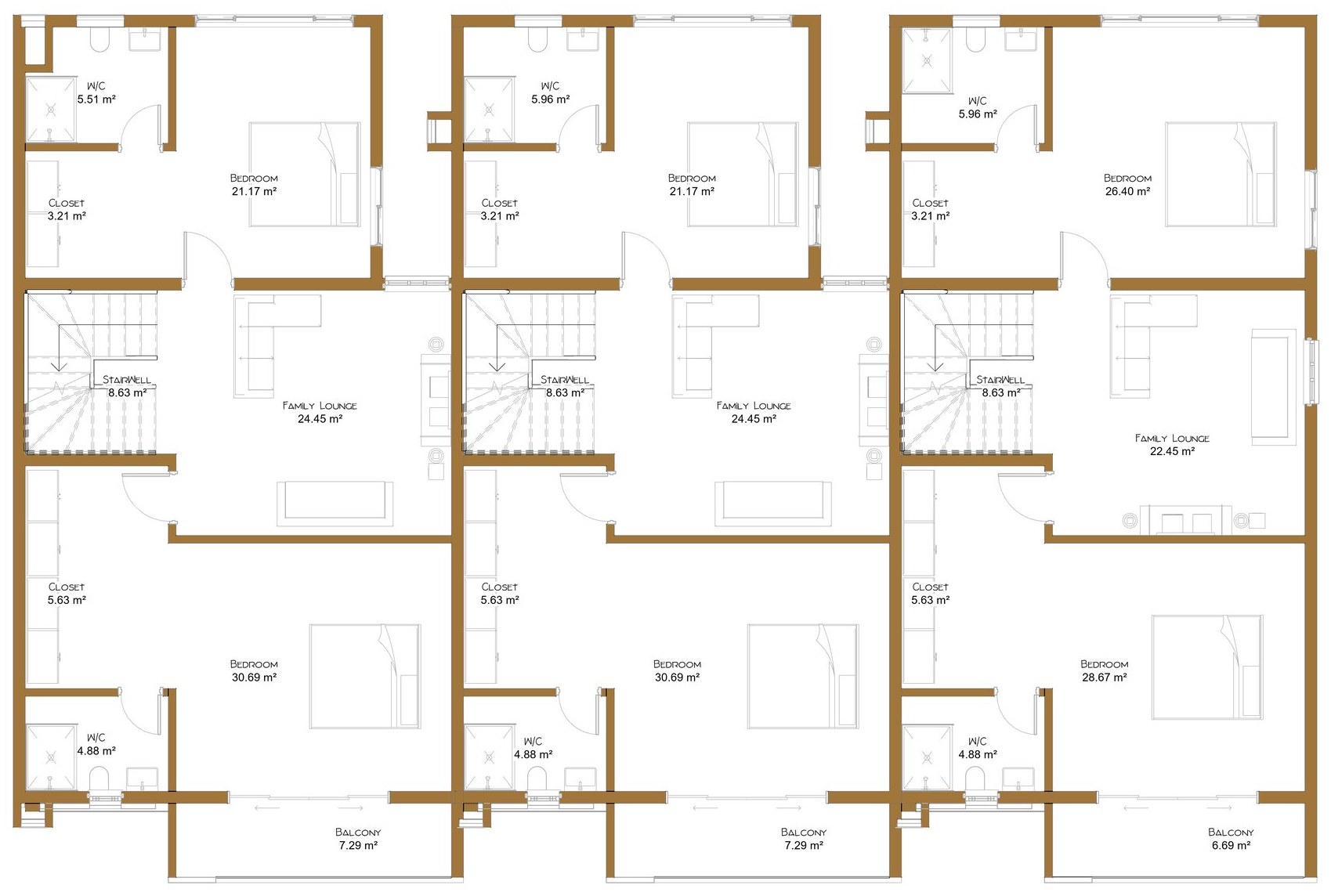 Terraces · first floor drawing for Claire Mont