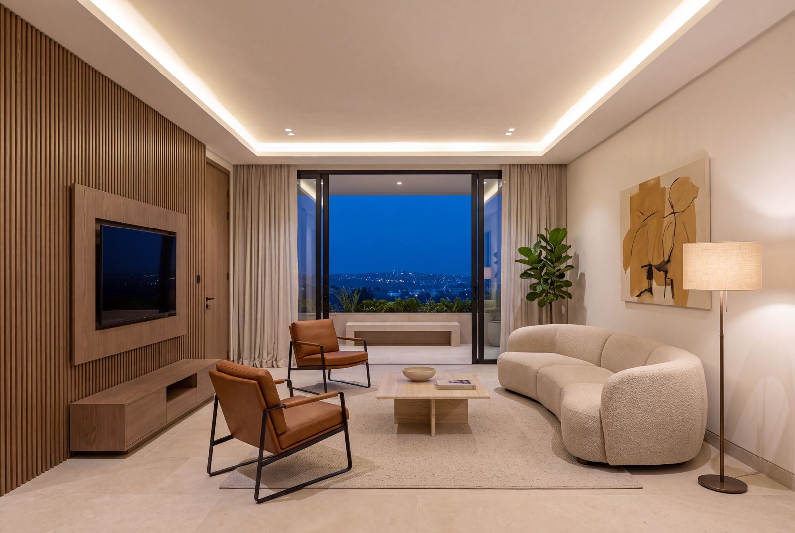 Design visualisation of Claire Mont, CM-07 · The terrace living room