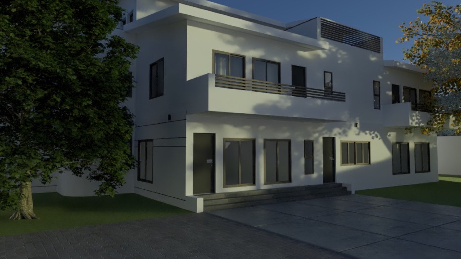 Six-bedroom residence with penthouse in Kaduna, at dusk