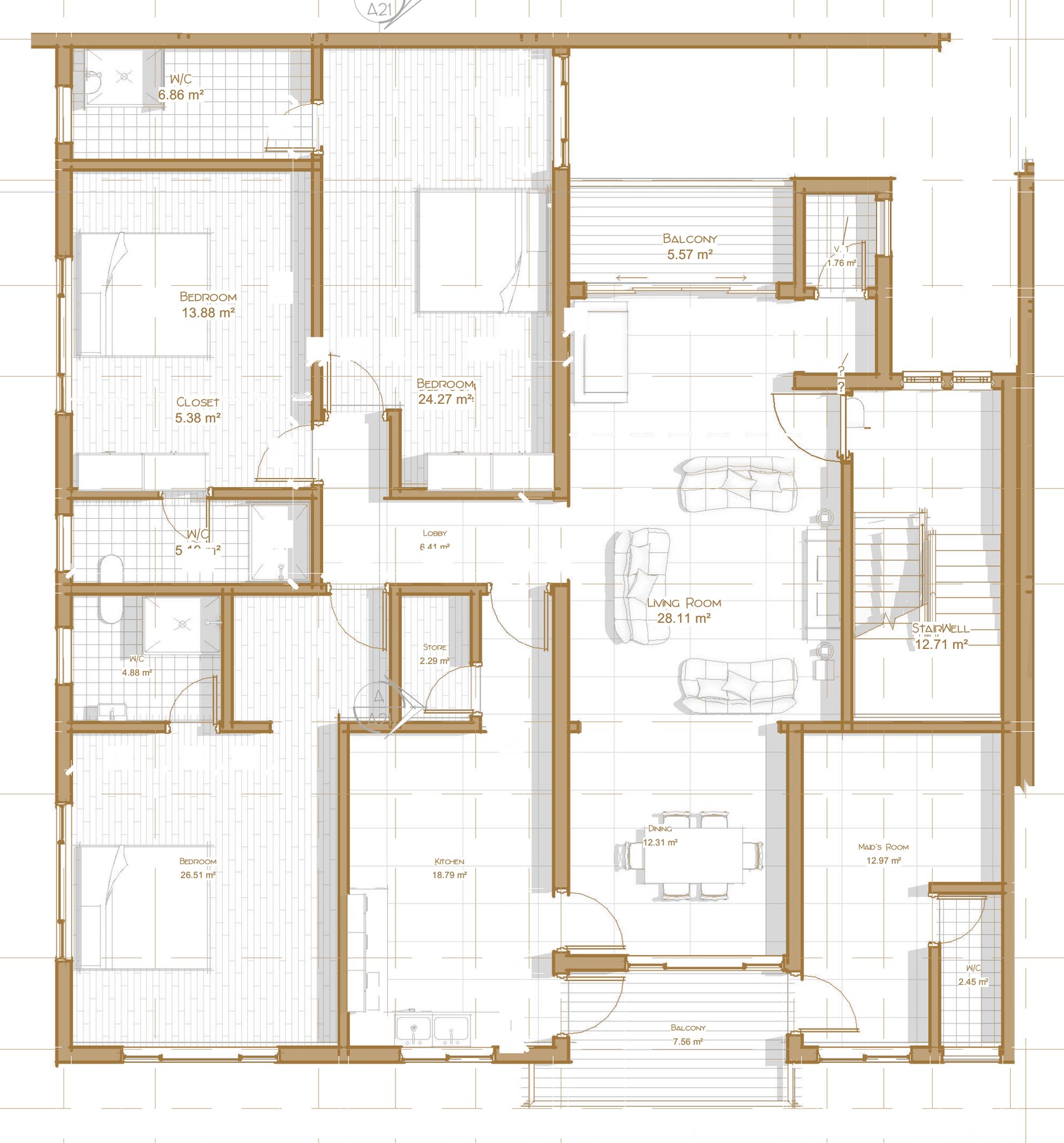 Apartments · first floor drawing for The Axis