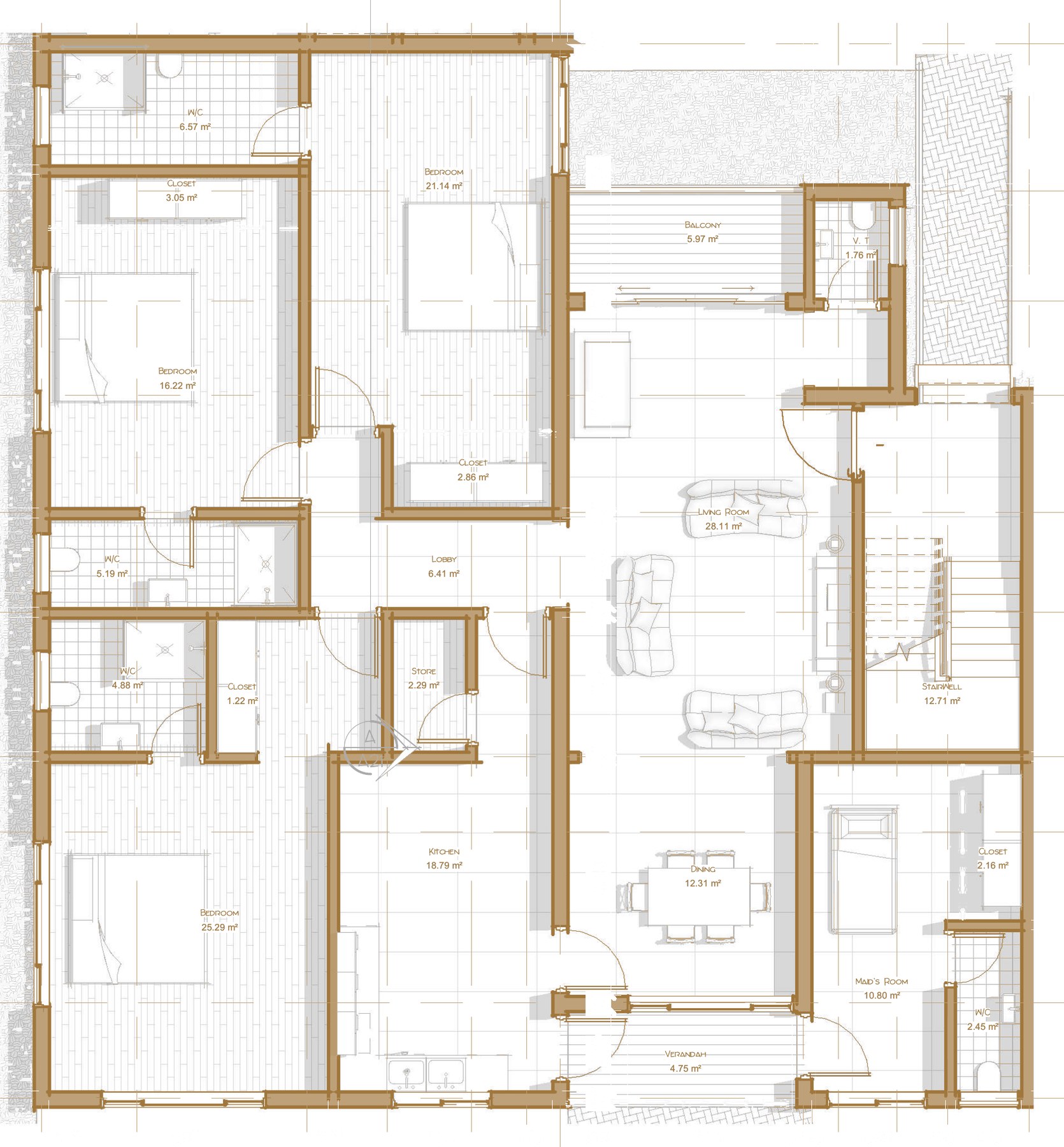 Apartments · ground floor drawing for The Axis