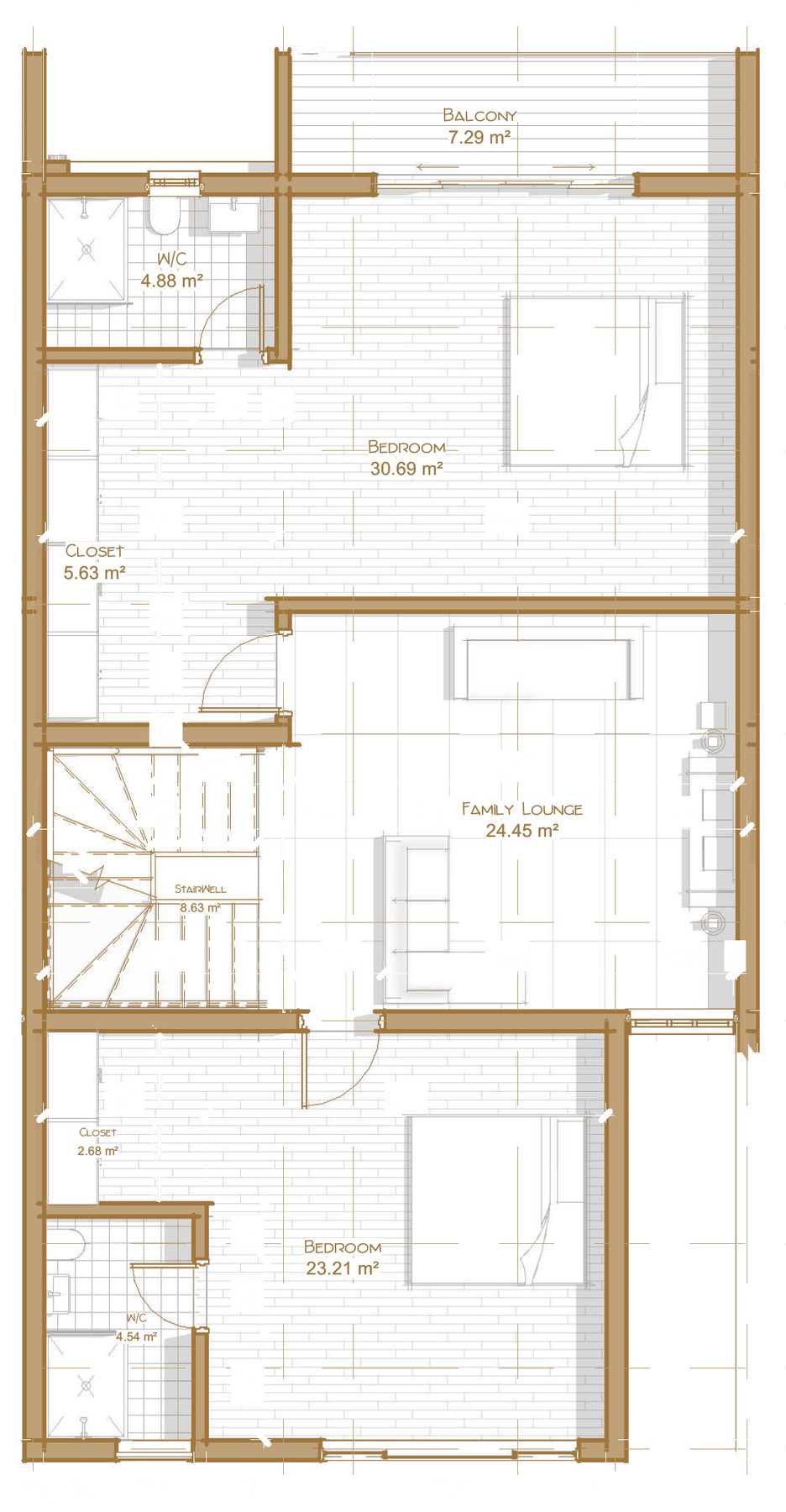 Terraces · first floor drawing for The Axis